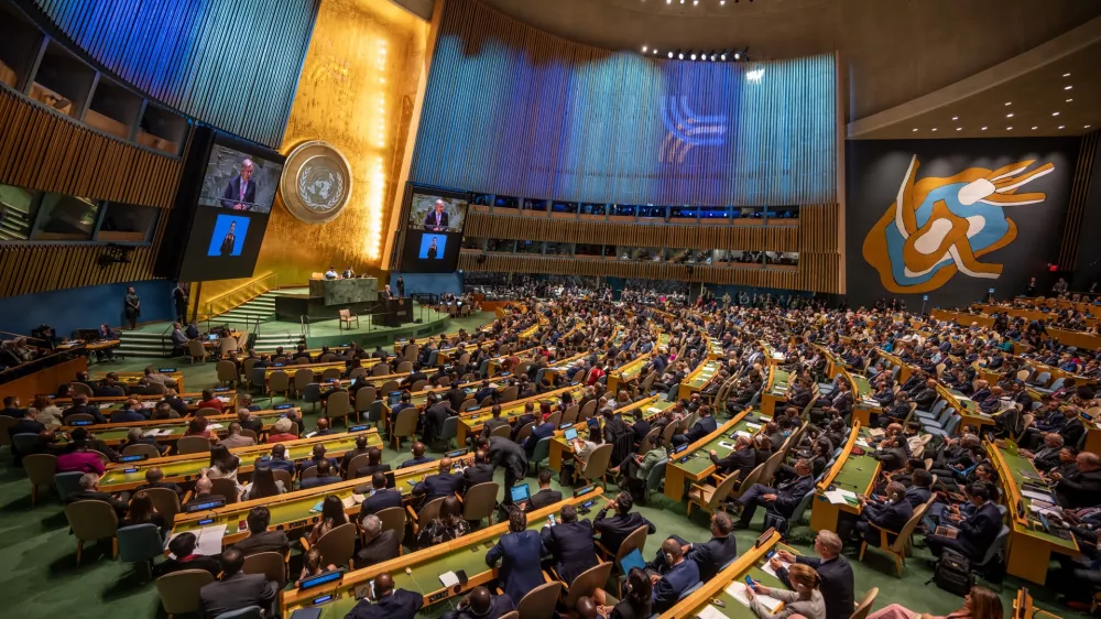 22 September 2024, US, New York: Antonio Guterres, Secretary-General of the United Nations (UN), speaks at the UN Future Summit before the start of the 79th General Debate of the UN General Assembly. Photo: Michael Kappeler/dpa