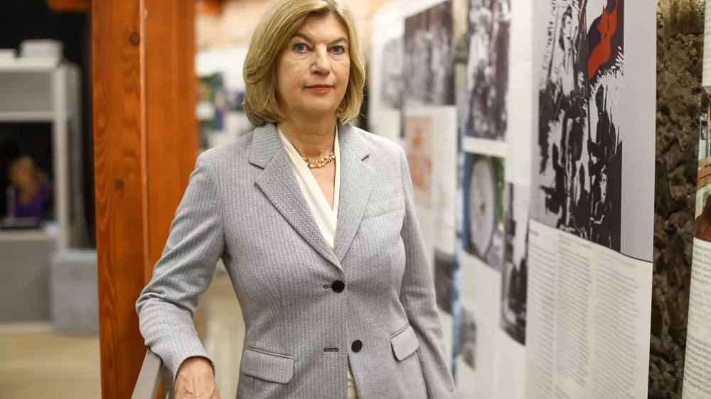 25.09.2024 - Marie-Janine Calic je odlična poznavalka Jugovzhodne Evrope, redna profesorica zgodovine Vzhodne in Jugovzhodne Evrope na Univerzi v M&uuml;nchnu.FOTO: Luka Cjuha