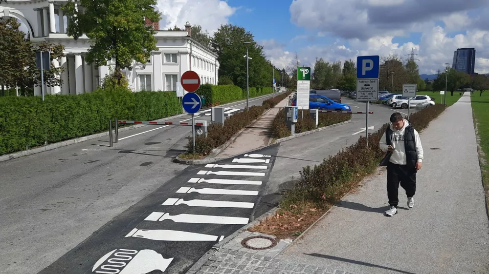 Prehod za pe&scaron;ce pri Plečnikovih Žalah je zasnoval Matija Kocbek. Foto: Luka Cjuha