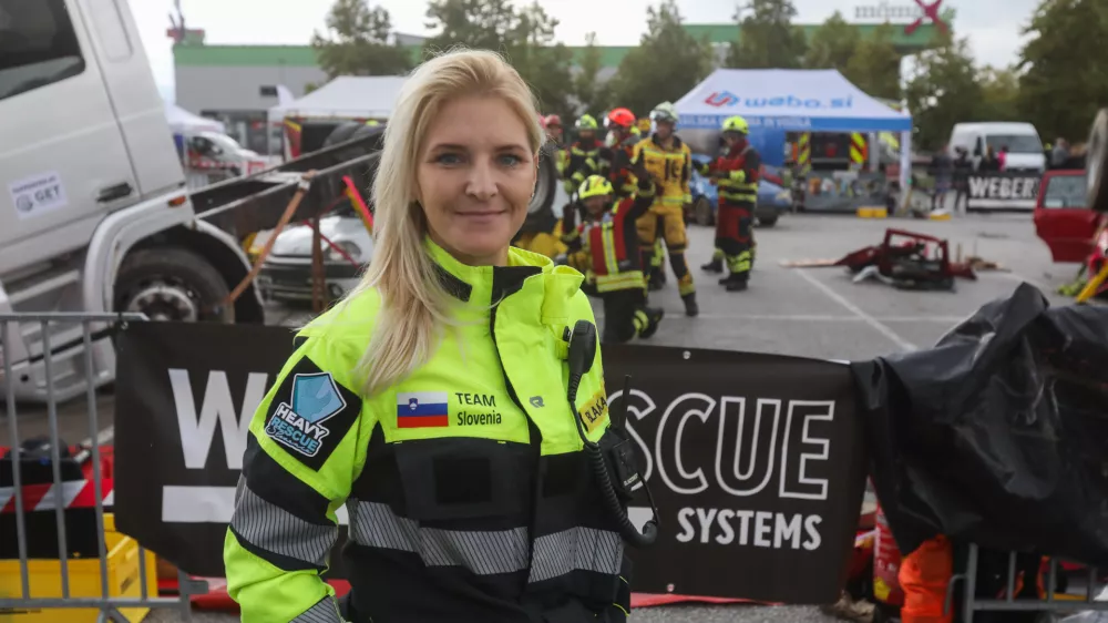 - Blanka Kroflič, organizatorka in gasilka.- 27.09.2024. Heavy Rescue, sejemsko izobraževalni dogodek za gasilce v Ljubljani.//FOTO: Bojan Velikonja