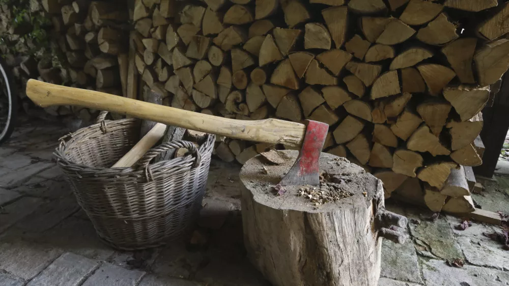 - drva &ndash; polena &ndash; sekanci - les - sekira- 16.10.2023 &ndash; simbolična fotografija &ndash; kurilna sezona - ogrevanje &ndash; kurjava - //FOTO: Luka Cjuha