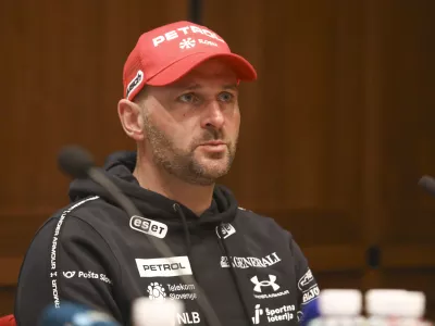 Ale&scaron; Gorza29.10.2024 - novinarska konferenca alpske smučarke Ilke &Scaron;tuhec po prihodu iz dvomesečnih priprav v Južni Ameriki ter pred zaključnim pripravljalnim delom in začetkom sezone, sodeloval bo tudi trener Ale&scaron; GorzaFOTO: LUka Cjuha