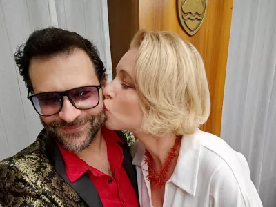 Ur&scaron;ka Klakočar Zupančič je poljubila Iztoka Gartnerja. F instagram Ur&scaron;ke Klakočar Zupančič