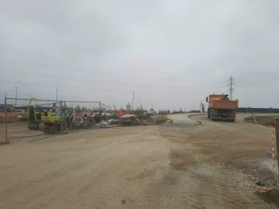 Gradbi&scaron;če v Ormožu, kjer bo Palfinger do konca leta 2028 zgradil nov proizvodni obrat z izobraževalnim in logističnim centrom. 