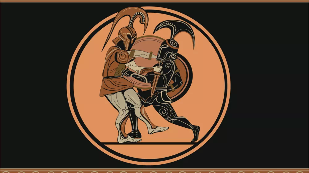 Ahil med bojem s Hektorjem. Tudi želvi ni bil kos. / Foto: Istock