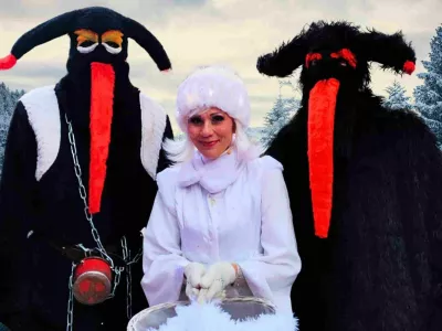 Miklavževanje v Kokri v družbi Damjana Golav&scaron;ek. F Janja Rehberger