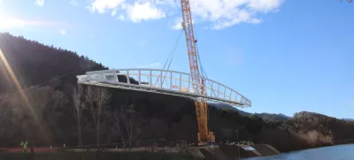 Most na Špici Celje, postavljanje mosta 