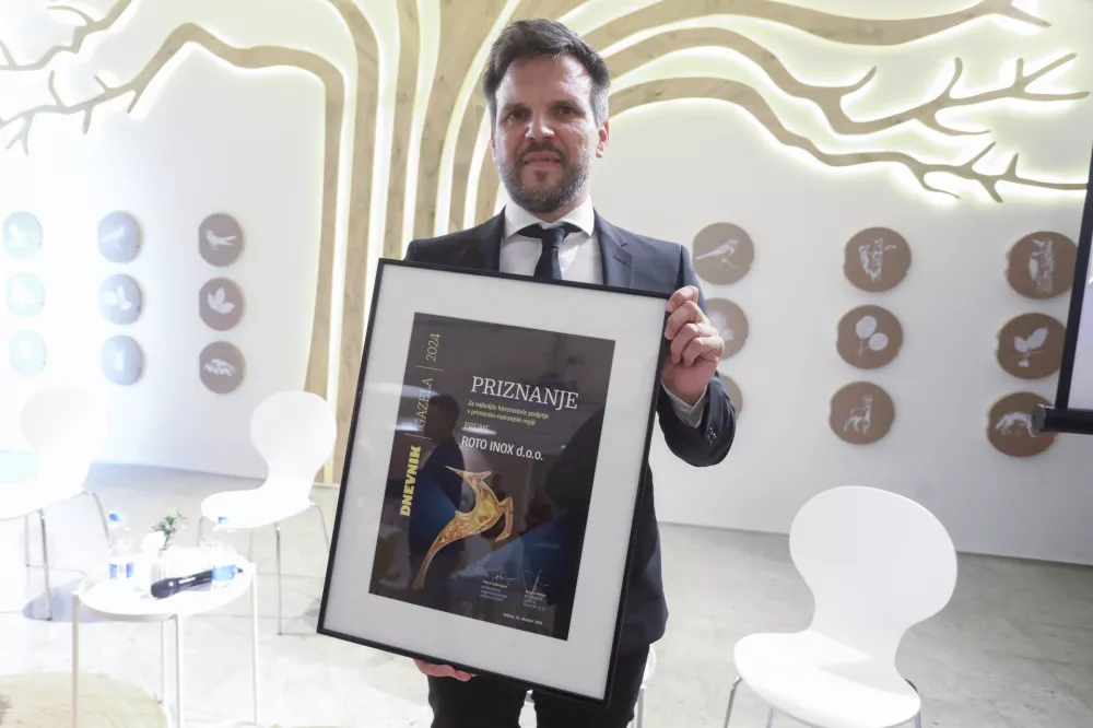 ROTO INOX direktor Blaž Pav&scaron;ič10.10.2024 - 24. Slovenska GAZELA 2024 &ndash; Sežana - regijski izbor najbolj&scaron;ih najhitreje rastočih podjetij &ndash; razglasitev Primorsko notranjske regije. Primorsko notranjska gazela  FOTO: Luka Cjuha