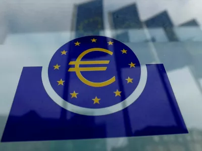 FILE PHOTO: The European Central Bank (ECB) logo in Frankfurt, Germany, January 23, 2020. REUTERS/Ralph Orlowski/File Photo