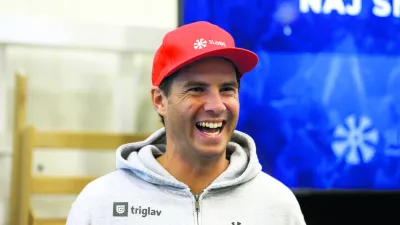 Žan Ko&scaron;ir- 05.10.2023 - Smučarska zveza Slovenije (SZS) - uradna predstavitev smučarskih reprezentanc pred zimsko sezono 2023/24. //FOTO: Luka Cjuha