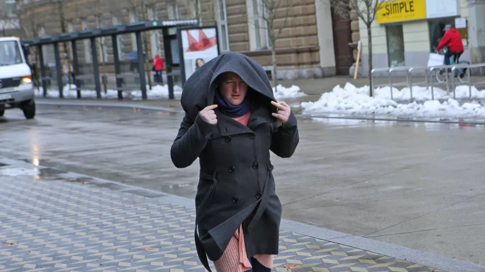 - 11.12.2017 &ndash; močan veter v Ljubljani &ndash; vremenska slika -//FOTO: Tomaž Skale