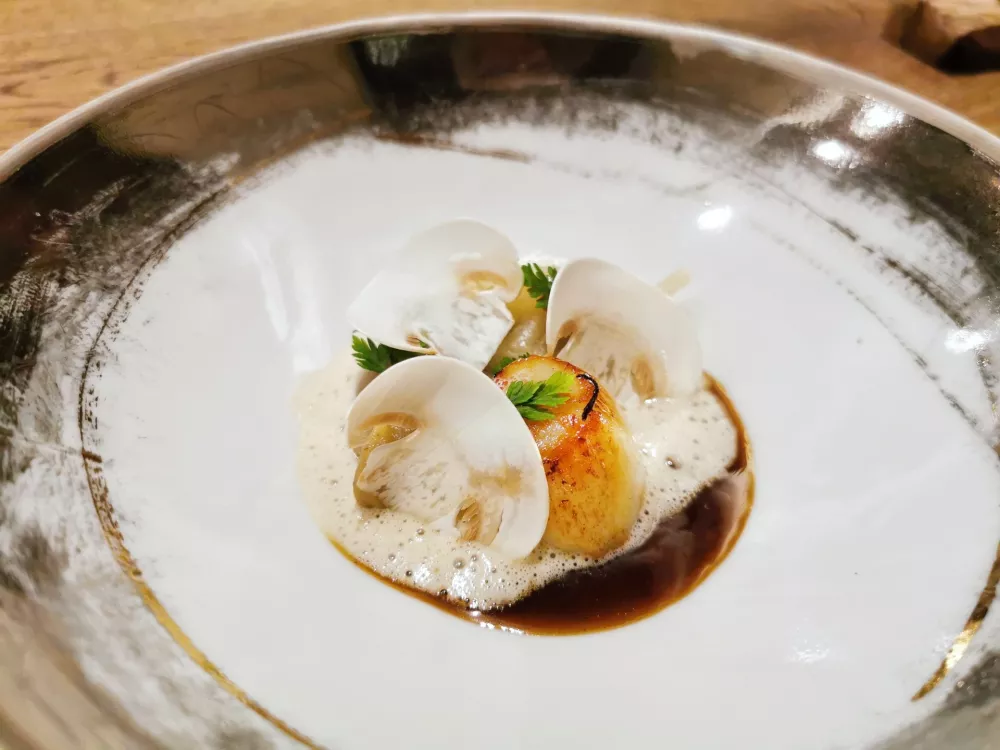 Istrska pokrovača, topinambur in &scaron;ampinjoni, Die Weinbank