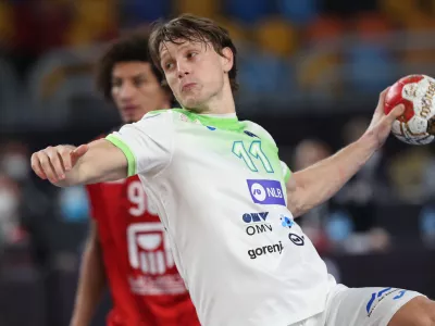 Handball - 2021 IHF Handball World Championship - Main Round Group 4 - Slovenia v Egypt - Cairo Stadium Hall 1, Cairo, Egypt - January 24, 2021 Slovenia's Jure Dolenec in action Pool via REUTERS/Mohamed Abd El Ghany
