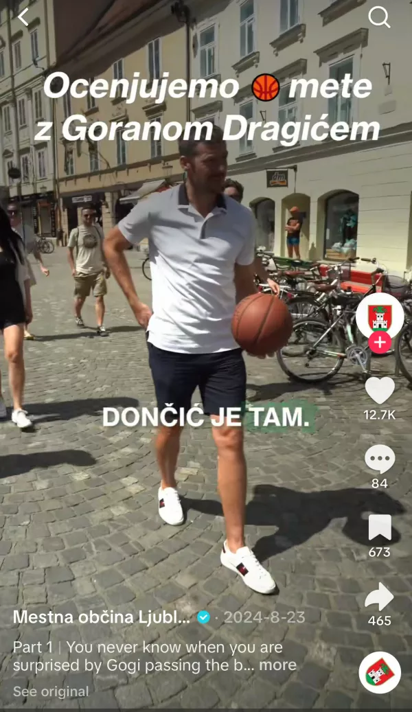 Več kot milijon ogledov je dosegla objava s ko&scaron;arkarjem Goranom Dragićem. Foto: zajem zaslona