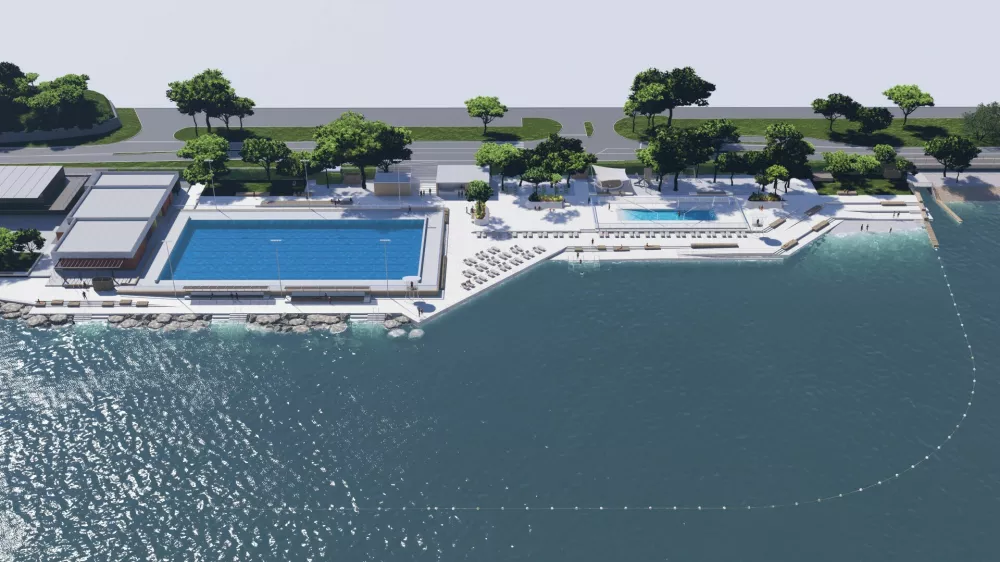 Tako bo po prenovi videti kopali&scaron;če v Žusterni. Foto: Mestna občina Koper