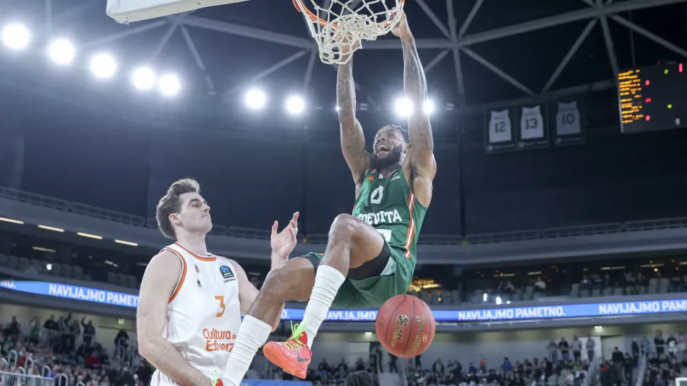 Dj Stewart- 28.01.2025 - ko&scaron;arka - Eurocup - Cedevita Olimpija: Valencia//FOTO: Jaka Gasar