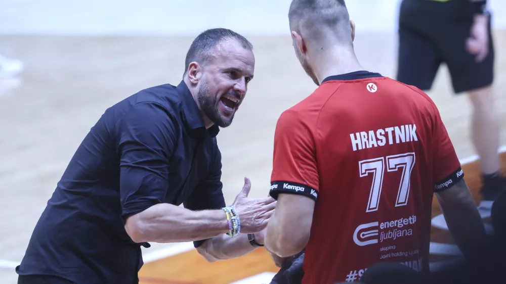 trener Slovana Uro&scaron; Zorman- 23.10.2024 - rokomet - Slovan: Celje, dvorana Kodeljevo//FOTO: Jaka Gasar