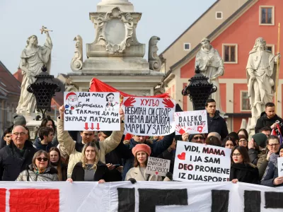 Slovenija, Maribor, 9.2.2025 - shod v podporo &scaron;tudentom v Srbiji