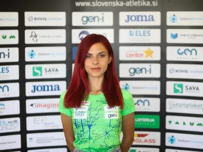 Klara Lukan (tek 5000 m),- 14.08.2023 - Atletska zveza Slovenije (AZS) - mo&scaron;ka in ženska atletska reprezentanca pred odhodom na bližnje člansko svetovno prvenstvo v Budimpe&scaron;ti - atleti //FOTO: Bojan Velikonja