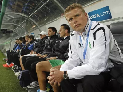 trener NK Olimpije Andrej Razdrh- nogomet - Olimpija: Koper, 1. SNL, 8. krog:- nogometa&scaron;i ljubljanske Olimpije so premagali Koper s 4:1 //FOTO: Tomaž Skale