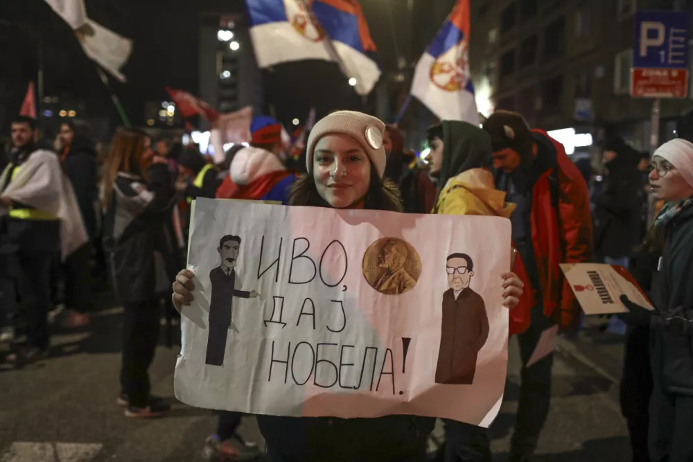 14.2.2025 - Kragujevac - Srbija &scaron;tudendski protest - &Scaron;tudentje iz srbije se zbirajo v centru KragujevcaFoto: Luka Cjuha