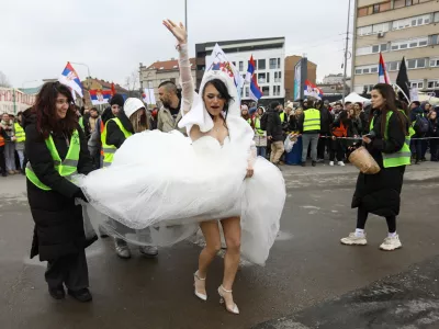 15.2.2025 - Kragujevac - Srbija - &scaron;tudentski protest -&nbsp; Blokada Kragujevca&nbsp;v podporo &scaron;tudentom&nbsp;Foto: Luka Cjuha