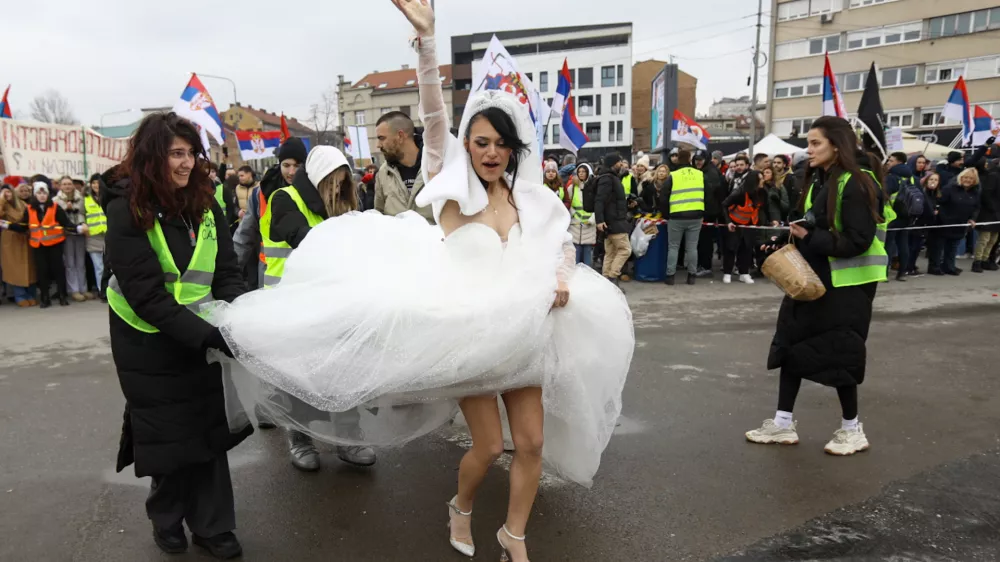 15.2.2025 - Kragujevac - Srbija - &scaron;tudentski protest -&nbsp; Blokada Kragujevca&nbsp;v podporo &scaron;tudentom&nbsp;Foto: Luka Cjuha