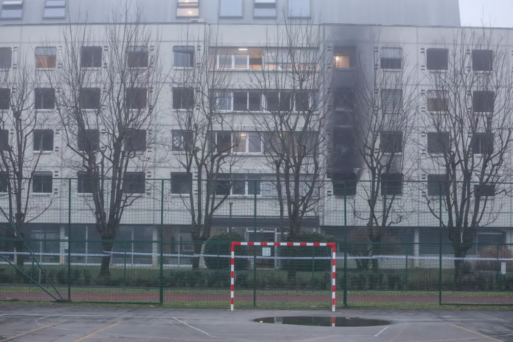 - 30.01.2025. - Obsežen požar v Dija&scaron;kem domu Ivana Cankarja v Ljubljani.//FOTO: Bojan Velikonja