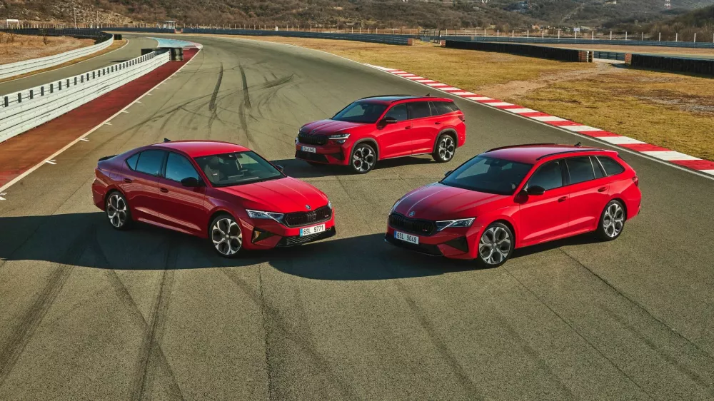 Kodiaq RS in octavia RS prina&scaron;ata izdaten vonj po &scaron;portnosti, zato smo nekaj testnih kilometrov prevozili tudi na dirkali&scaron;ču Grobnik blizu Reke in ugotovili, da ju krasi odličen oprijem in dinamična vožnja. Foto: &Scaron;koda