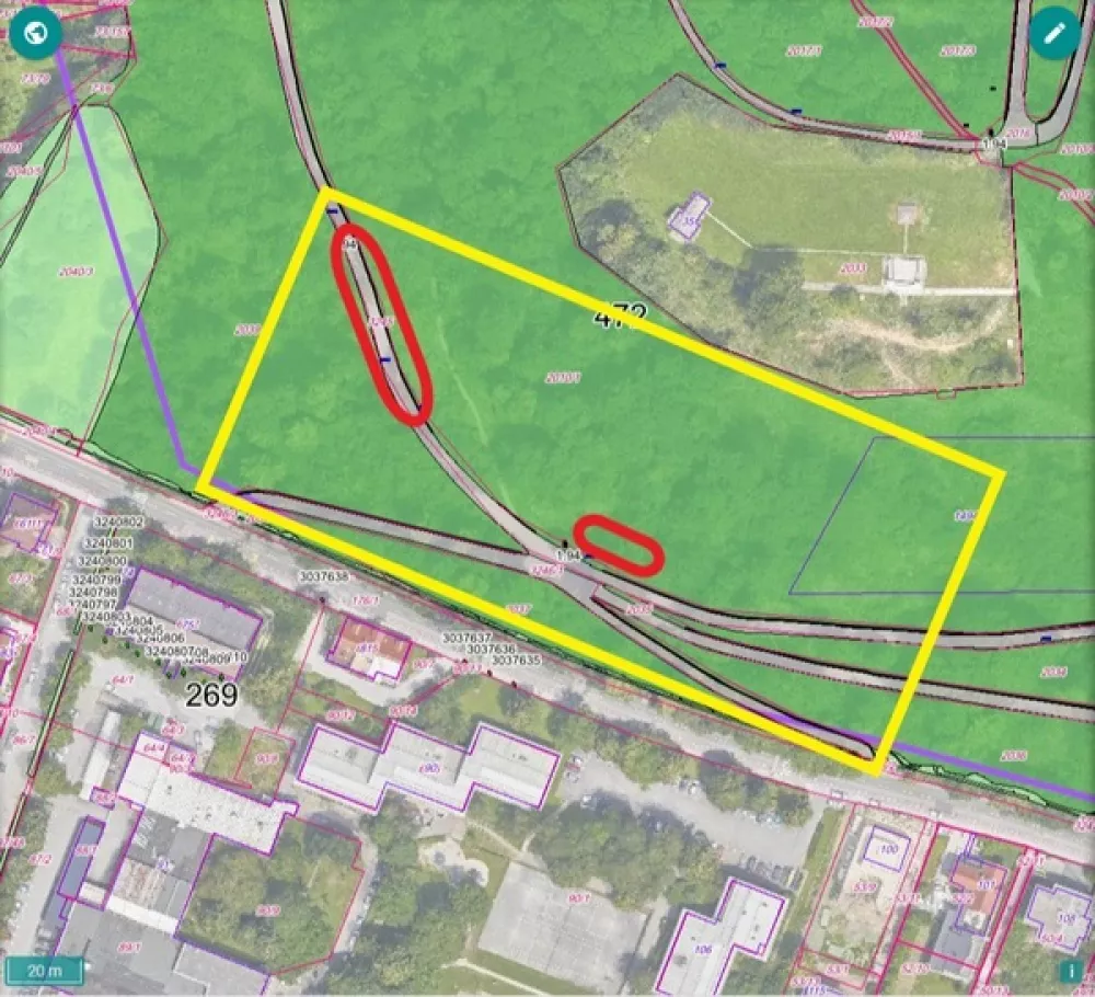 Podrožni&scaron;ka pot - posek dreves - lokacije