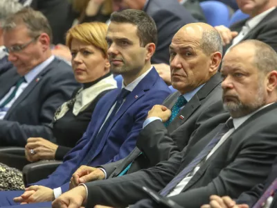 novi predsednik vlade Janez Jan&scaron;a (predsednik SDS) in predsednik NSi Matej Tonin- 06.03.2020 &ndash; Državni svet (DS) - posvet o finančnem položaju slovenskih občin, //FOTO: Luka Cjuha.