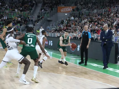 Aleksej Nikolič05.03.2025 - Ko&scaron;arka - Cedevita Olimpija - Be&scaron;ikta&scaron; osmina finala evropskega pokala. Dvorana Stožice Foto: Luka Cjuha