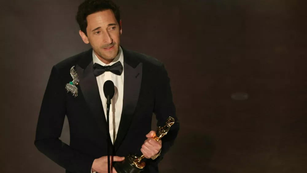 Adrien Brody wins the Oscar for Best Actor for "The Brutalist" during the Oscars show at the 97th Academy Awards in Hollywood, Los Angeles, California, U.S., March 2, 2025. REUTERS/Carlos Barria