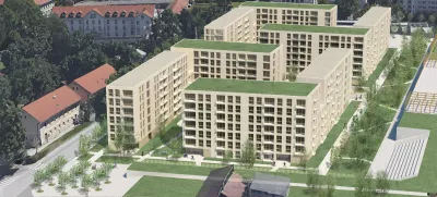 Stanovanjsko sosesko Mestni kare Povšetova bodo sestavljali štirje bloki. Foto: Gužič Trplan arhitekti