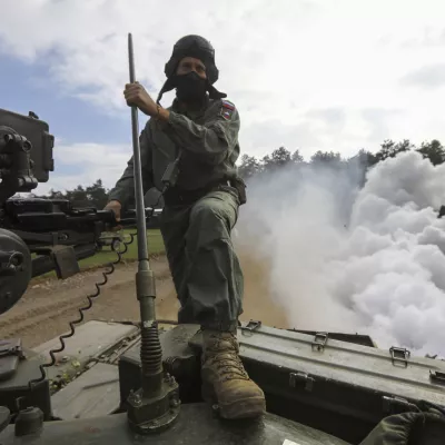 - Tank M-84 - bojno gosenično vozilo - 12.10.2023 - Slovenska vojska (SV) - oklepniki – bojna vozila - oborožitev //FOTO: Luka Cjuha