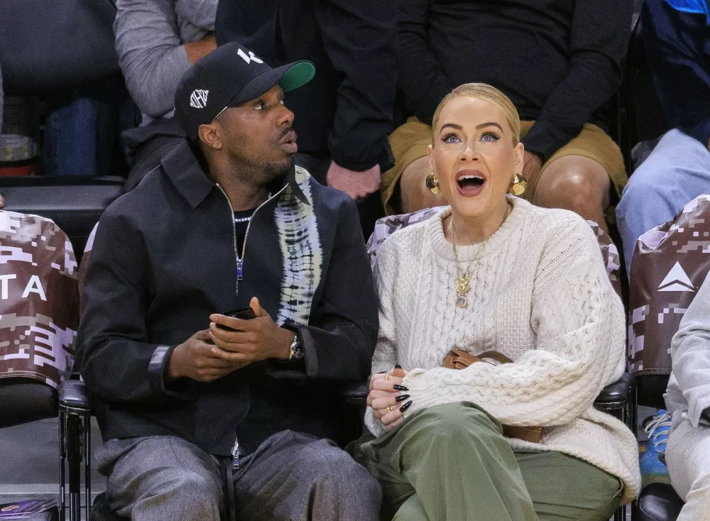 Adele in slavni &scaron;portni agent Rich Paul, ustanovitelj in lastnik agencije&nbsp;Klutch, ki zastopa tudi LeBrona Jamesa.&nbsp;/ Foto: Javier Rojas