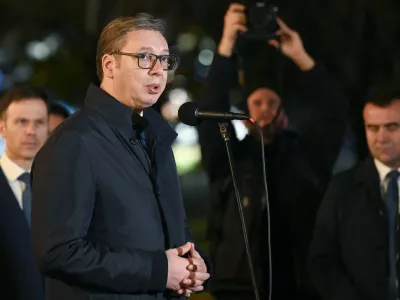 Novinarka, ki je zelo prijazna do Aleksandra Vučića Aleksandar Vučić, je&nbsp;&scaron;tudentske protestnike označila za drhal. / Foto: Profimedia