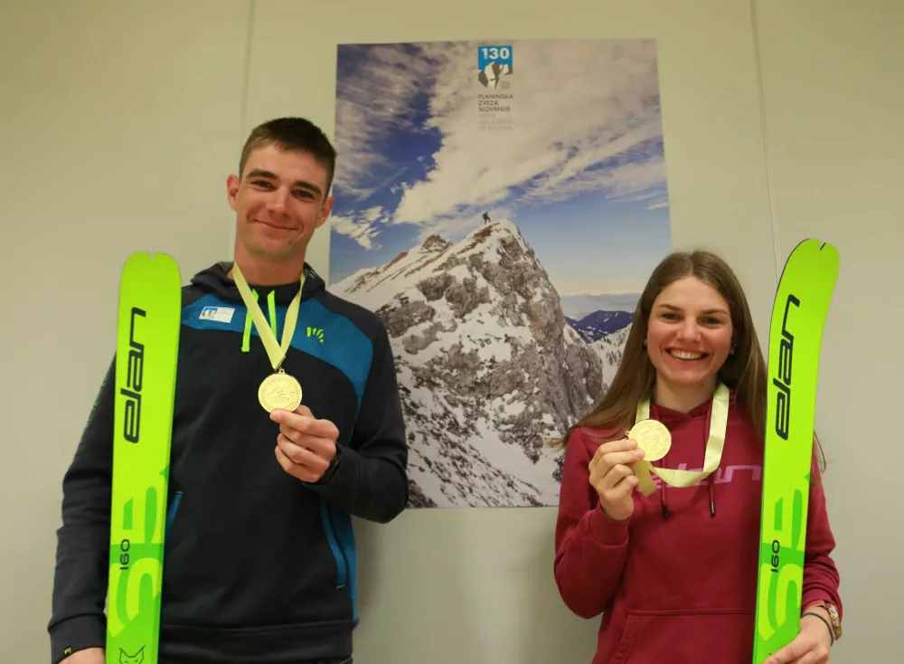Svetovna prvaka v vzponu Klara Velepec in Klemen &Scaron;panring / Foto: Tomaž Skale