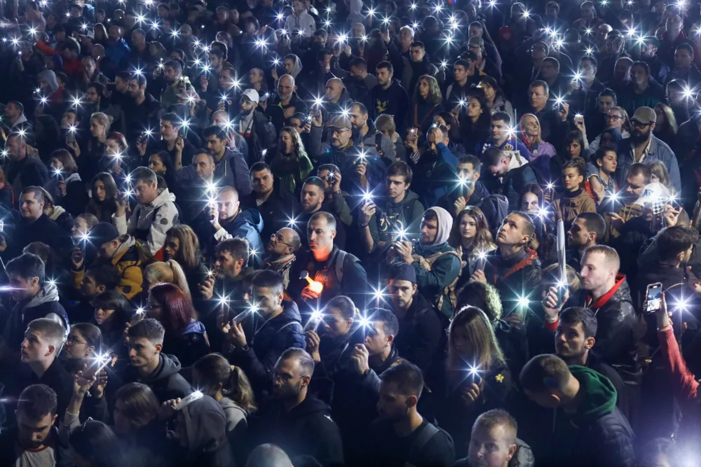 15 min. tisine 15.3.2025 - Beograd - Srbija - &scaron;tudentski protest veliki sobotni shodFoto: Luka Cjuha