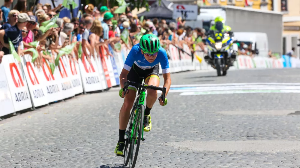 Jaka Primožič- 24. kolesarska dirka Po Sloveniji 2017 - 4. etapa od Roga&scaron;ke Slartine v Novo Mesto (158,2 km) - cilj//FOTO: Bojan Velikonja 