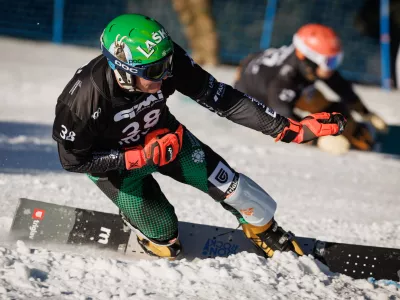 Zrece, smucisce Rogla.Svetovni pokal v deskanju na snegu, paralelni veleslalom za moske in zenske.Slovenski deskar na snegu Rok Marguc.
