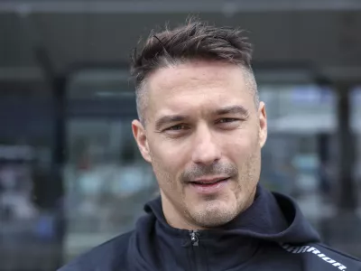 Žiga Pavlin- 17.09.2024 - novinarska konferenca HK Olimpija pred začetkom nove sezone//FOTO: Jaka Gasar