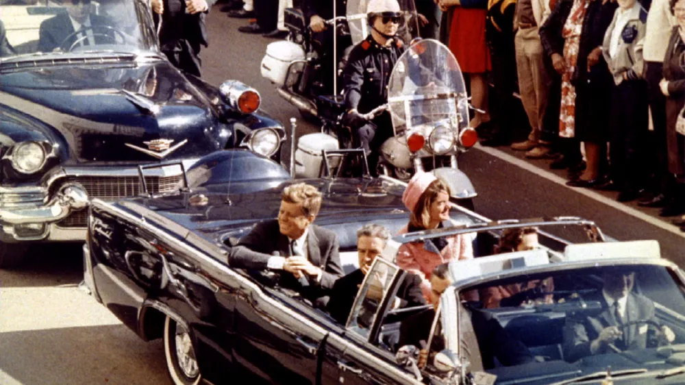 FILE PHOTO: November 22, 1993 will mark the 30th anniversary of the assassination of President John F. Kennedy. President and Mrs. John F. Kennedy, and Texas Governor John Connally ride through Dallas moments before Kennedy was assassinated, November 22, 1963/File Photo