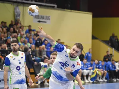 Aleks Vlah07.11. 2024 Tekma mo&scaron;kih reprezentanc Slovenije in Litve v kvalifikacijah za nastop na evropskem prvenstvu leta 2026FOTO: Nik Erik Neubauer