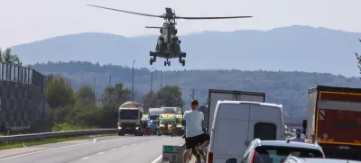 28.08.2024 - Prometna nesreča - Štajerska avtocesta - reševanje s helikopterjem FOTO: Luka Cjuha