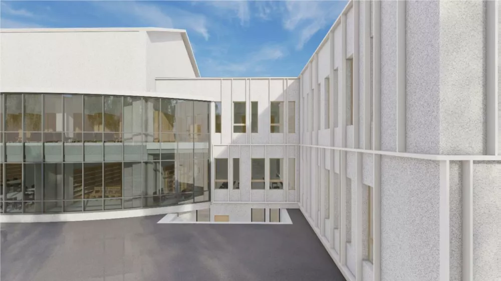 Pogled na knjižnico z zahodne strani&nbsp;