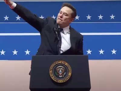 Elon Musk si je na zborovanju po zmagi Donalda Trumpa na predsedni&scaron;kih voluvah v ZDA privo&scaron;čil sporno gesto.
