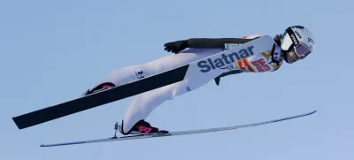 Nordic Combined - FIS Nordic Combined World Cup - Lahti, Finland - March 21, 2025 Slovenia's Nika Prevc in action during women's HS130 ski jumping competition Pepe Korteniemi/Lehtikuva via REUTERS ATTENTION EDITORS - THIS IMAGE WAS PROVIDED BY A THIRD PARTY. NO THIRD PARTY SALES. NOT FOR USE BY REUTERS THIRD PARTY DISTRIBUTORS. FINLAND OUT. NO COMMERCIAL OR EDITORIAL SALES IN FINLAND.