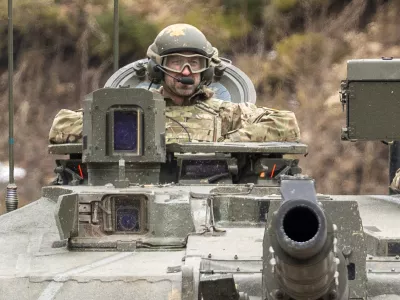 21.03.2025. Prince William arrives in a Challenger tank in Estonia Material must be credited "News Licensing" unless otherwise agreed. 100% surcharge if not credited. Online rights need to be cleared separately. Strictly one time use only subject to agreement with News Licensing,Image: 977746705, License: Rights-managed, Restrictions: Usage is subject to our terms and conditions. Electronic storage is prohibited., Model Release: no