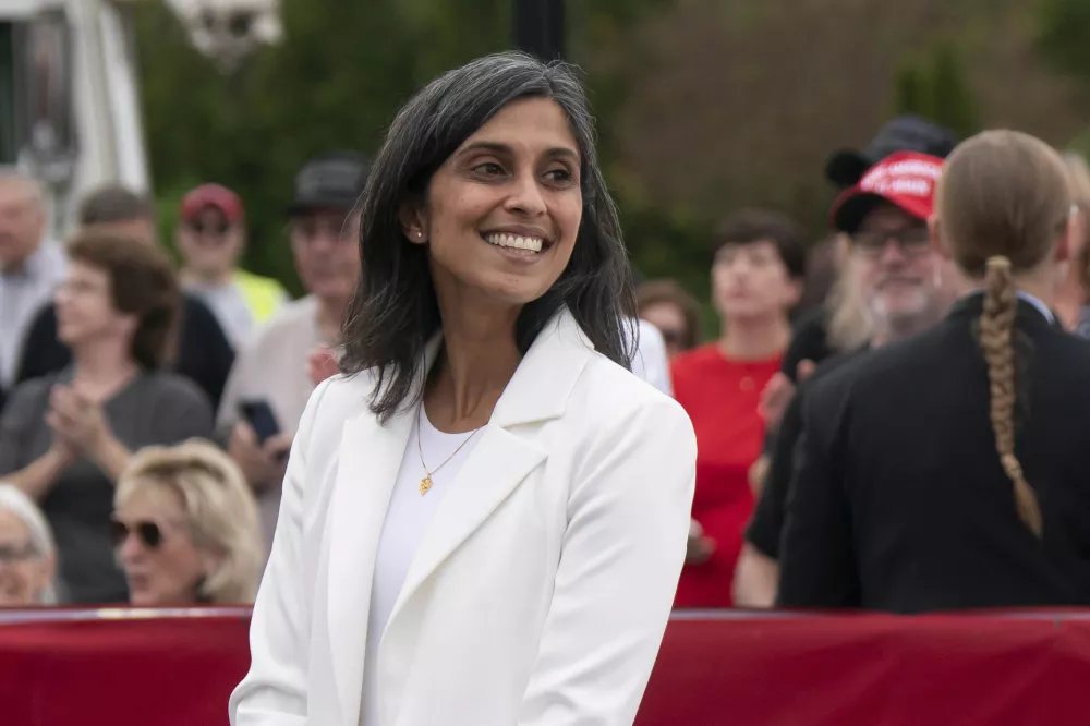 FILE - Usha Vance attends a campaign rally, Nov. 1, 2024, in Selma, N.C. (AP Photo/Allison Joyce, File)